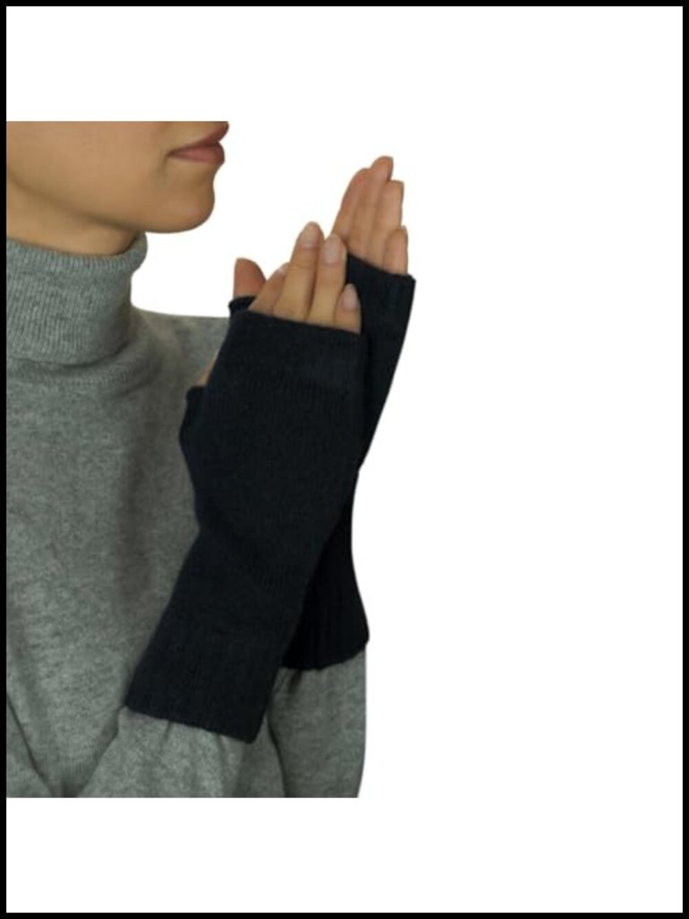 100% Cashmere Fingerless Mitts Made in Scotland One Size